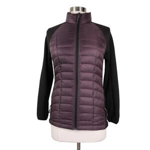 32 Degrees Jacket Womens S Purple Weatherproof Down Puffer Zip Up Fabric Sleeve